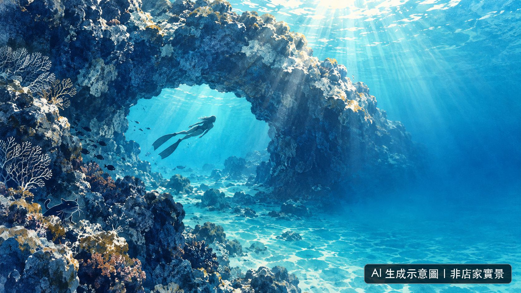 貓魚小姐的海洋生活｜貓魚小窩｜自由潛水 圖片